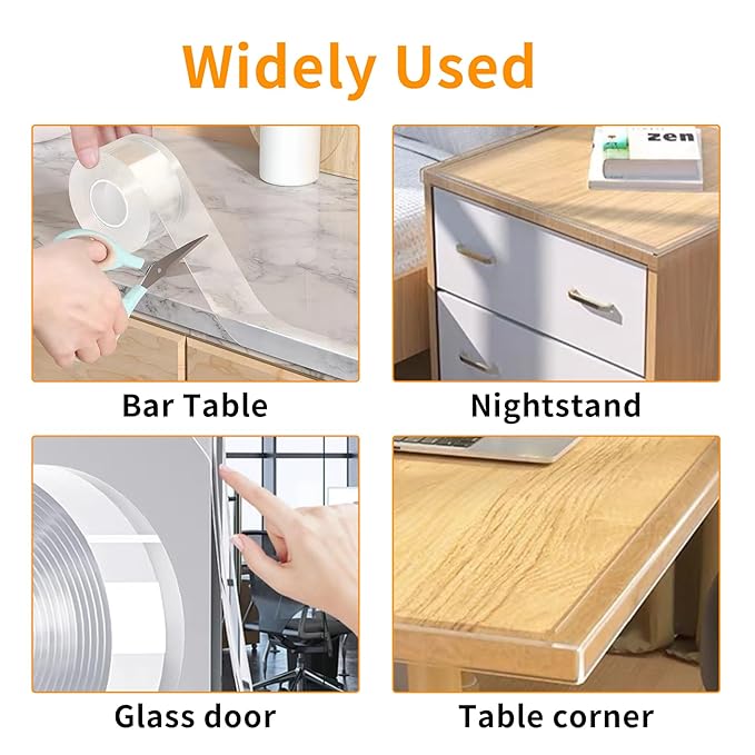 1.57 in x 9.84 FT,Corner Protector Baby,Clear Edge Protector Strip,Sharp Edge Wrap Cover Tape,Self Adhesive Protective Bumper Guards for Cabinet Door,Desk,Glass Table,Bed Furniture and Wall