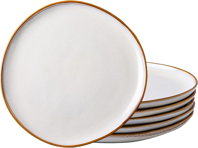 AmorArc Ceramic Plates Set of 6, 8.5 Inch Stoneware Small Dinner Plates Set | by AmorArc
