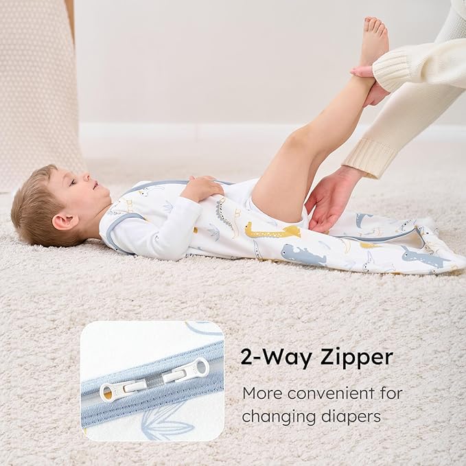 Yoofoss Baby Sleep Sack 18-24 Months Baby Wearable Blanket 100% Cotton 2-Way Zipper TOG 0.5 Toddler Sleeping Sack 3 Pack, Lightweight Sleep Sacks for Babies(X-Large)