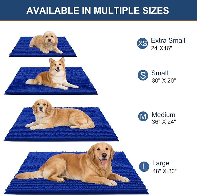 OLANLY Dog Door Mat for Muddy Paws 24x16, Ultra Absorbent Chenille Mud Doormat - Image 2