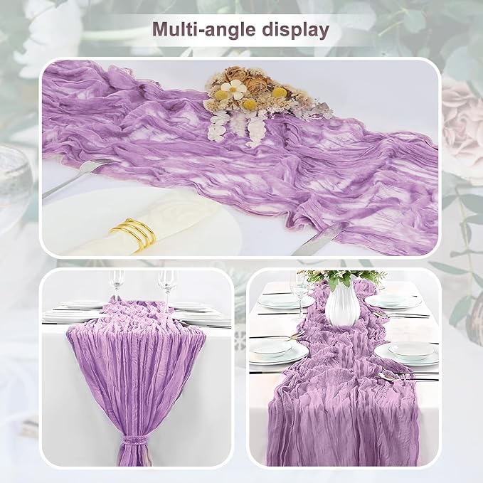 10 Pack Lilac Cheesecloth Table Runner 35x120 Inch 10Ft Rustic Gauze Cheese - Image 5