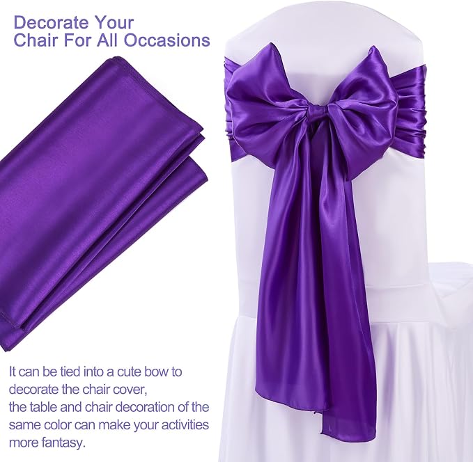 Purple Table Runners 20 Pack 12x108 inch Silk Satin Smooth Fabric | Satin Table - Image 3