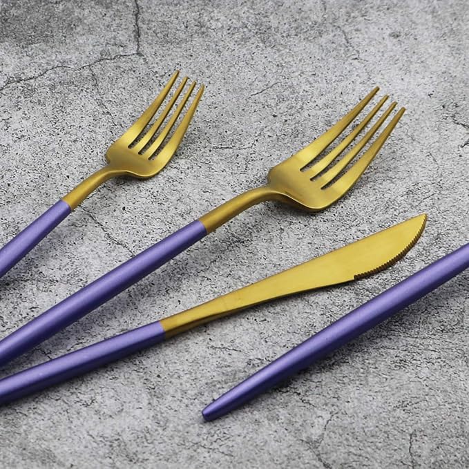 20-Piece 18/10 Stainless Steel Flatware Silverware, Luxury Dinnerware Set - Image 3