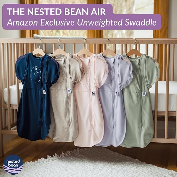 Nested Bean Air 6-in-1 Adaptable Baby Sleep Sack - Unweighted - Comfort & Safety for Natural Sleep, Preferred Arm Position Reduces Startle Reflex, Better for Baby, NB (7-13lbs) Night Sky