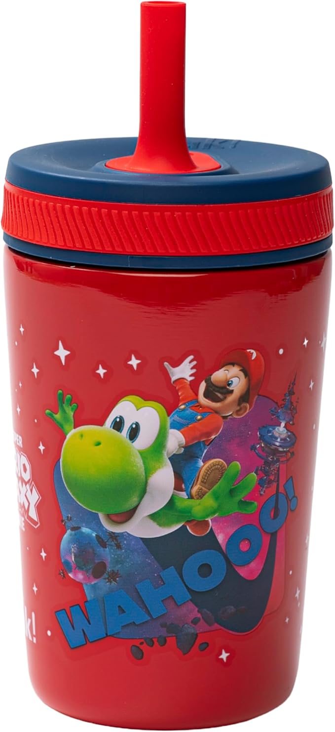 Zak Designs Super Mario Kelso 12oz Leak-Proof Toddler Straw Cup | BPA Free by ZakDesigns
