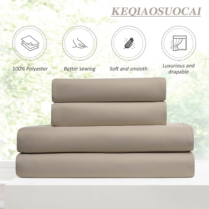 KEQIAOSUOCAI Pinch Pleated Window Curtain Panels 63 Inches Long Light Blocking Solid Ceiling Floor Pleated Curtains Hooks Track Privacy Memory Shape Drape for Living Room,Khaki,80x63, Set of 2