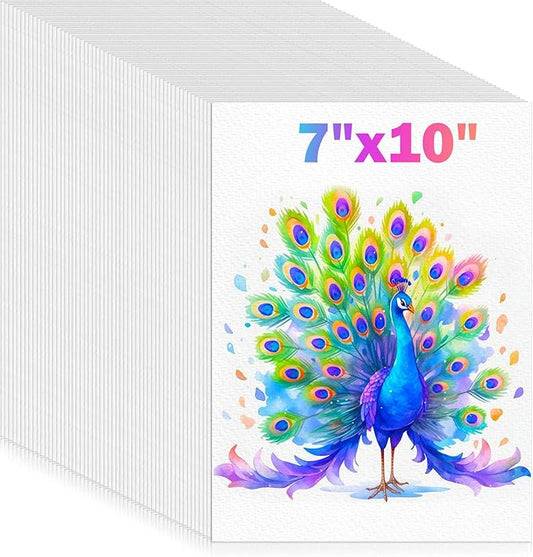 128 Sheets Watercolor Paper, Art Supplies for Kids, 7"x10" Cold Press Water Color Paper, 140lb/300gsm Artist Acrylic Painting Supplies for Adults, Watercolors, Paint Set, Colors, Sketchbook, Journal