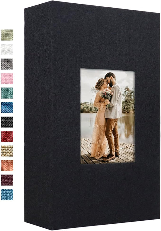 Vienrose Linen Photo Album 420 Pockets for 4x6 Photos Fabric Cover Photo Books Slip-in Picture Albums for Wedding Baby Vacation