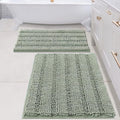 H.VERSAILTEX Bathroom Rugs Bath Mats Sets Super Absorbent Chenille Striped Bath by HVERSAILTEX