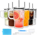 Accguan 6Pack 20oz Ribbed Glass Tumbler by Accguan