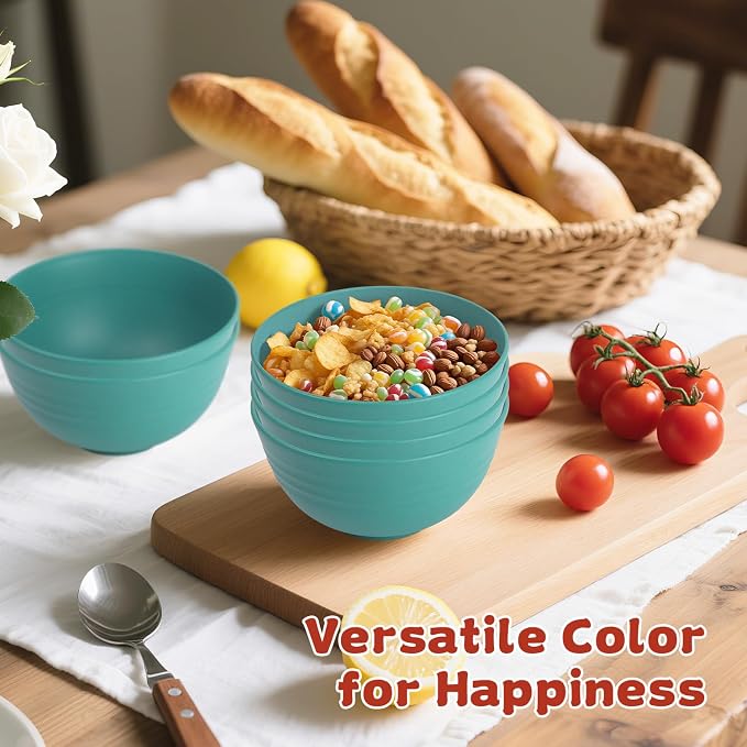 Small Wheat Straw Bowls Sets of 6, Dishwasher Safe and Microwave Safe Snack - Image 3