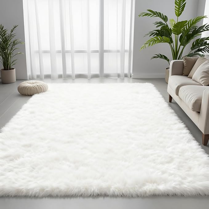5x7 Area Rug for Living Room, Ultra Soft Fluffy Shag Rugs for Bedroom, Non-Slip by Yidanamy