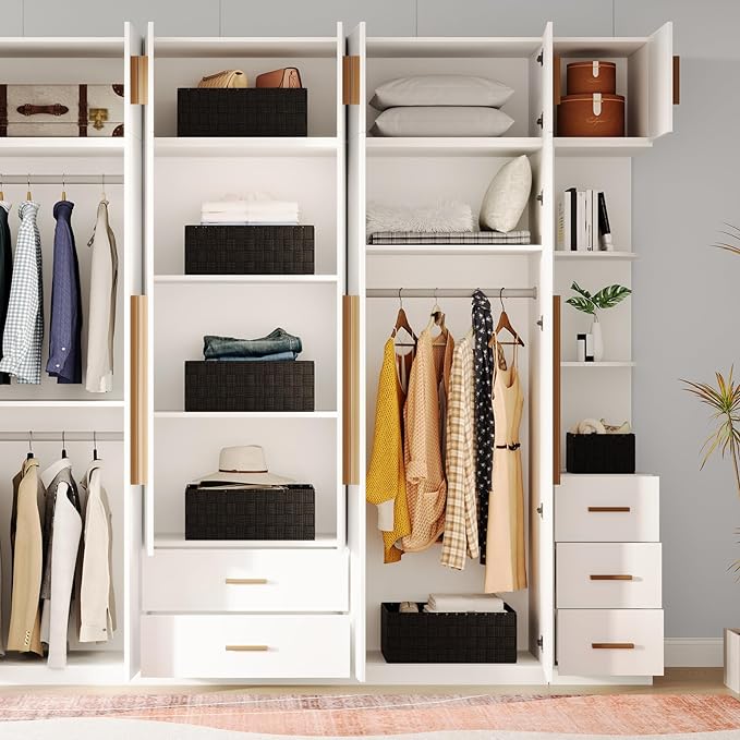 Woven Storage Baskets, Storage Bins, Cube Basket Container Baskets Storage Boxes Organizers for Clothes /Shelves/ Closet, Set of 6 (Black)