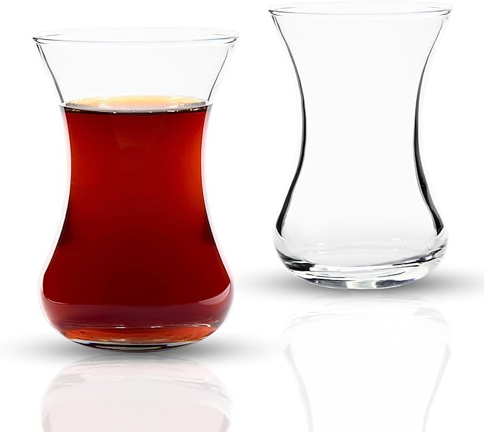 Turkish Tea Glass Set of 6, Small Clear Glass Tea Cups - Image 7