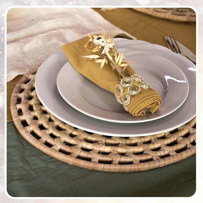 Crystal Metal Napkin Rings Set, Elegant Wedding/Party Table Decor, Shiny - Image 7