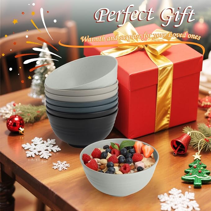 Cereal Bowl Set, Wheat Straw Fiber Unbreakable Lightweight Bowls Set - Image 8