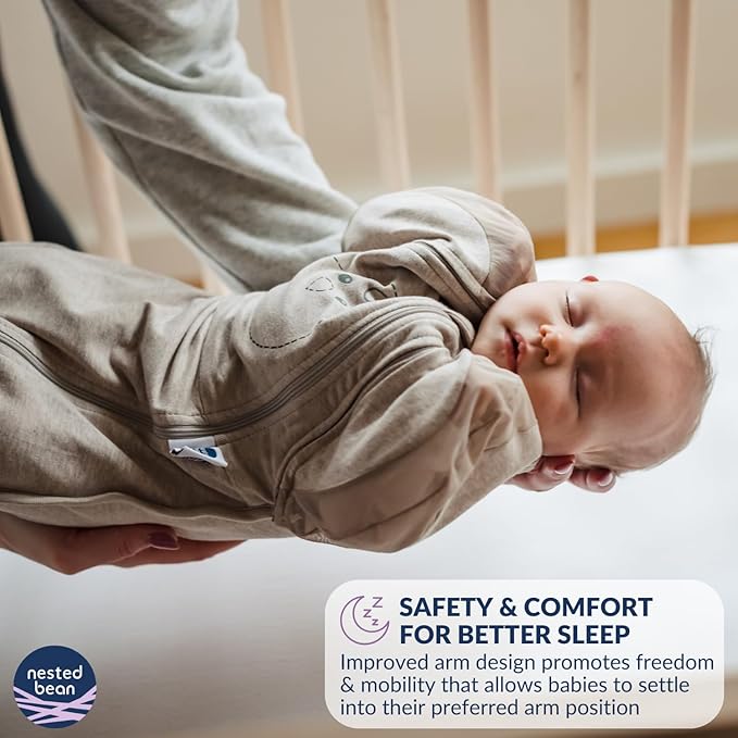 Nested Bean Air 6-in-1 Adaptable Baby Sleep Sack - Unweighted - Comfort & Safety for Natural Sleep, Preferred Arm Position Reduces Startle Reflex, Better for Baby, NB (7-13lbs) Soft Pink