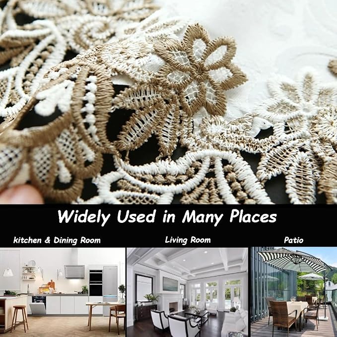 Sandweek Embroidered Placemats, Stain Resistant Lace Lunchmats Place Mats - Image 6
