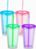 Nuogo 4 Pieces Insulated Double Wall Plastic Tumbler by Nuogo