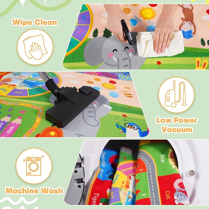 Pionblank Kids Rug for Bedroom Playroom Classroom Kindergarten, 3x4 Educational - Image 8