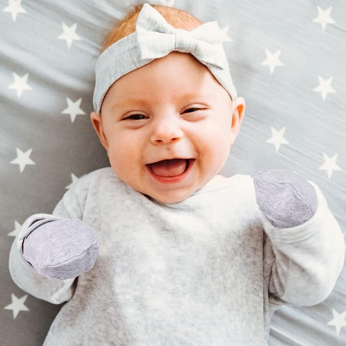 Newcotte Adjustable Baby Mittens No Scratch Newborn Cotton Breathable Gloves Warm Baby Mitts for Boys