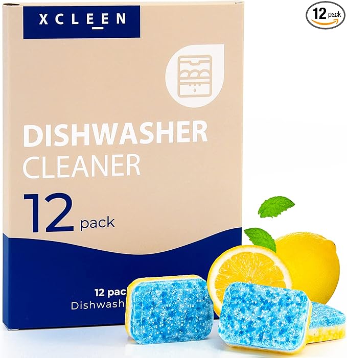 Dishwasher Cleaner and Deodorizer Tablet - Helps Remove Limescale, Mineral Buildup and Odor - Formulated to Clean Inside all Machines - 12 Cleaner Tablets…