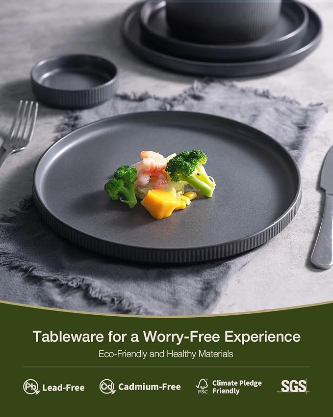 Famiware Star Stoneware Dinnerware Set, Reactive Glaze Plates & Bowls - Image 4