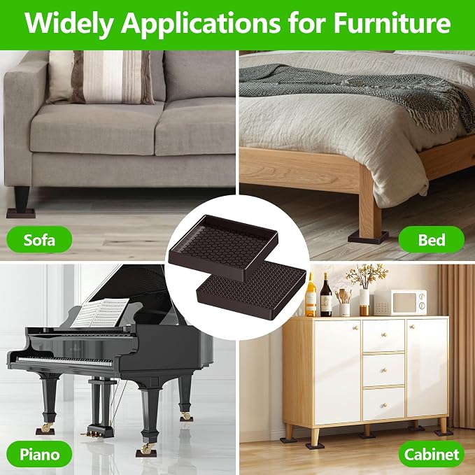 Non Slip Furniture Pads Square, Anti Skid Caster Cups, Anti Slip Furniture - Image 8