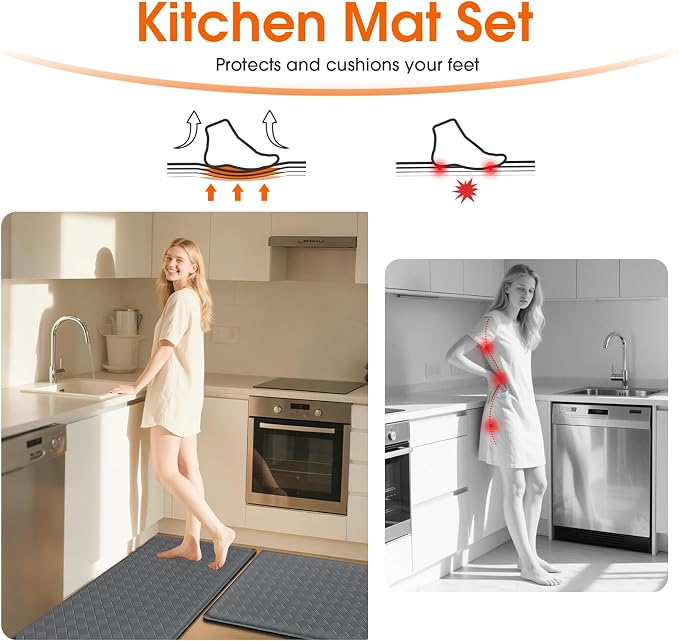 TranquilRelax Kitchen Mats, Cushioned Anti Fatigue Kitchen Mats - Image 5