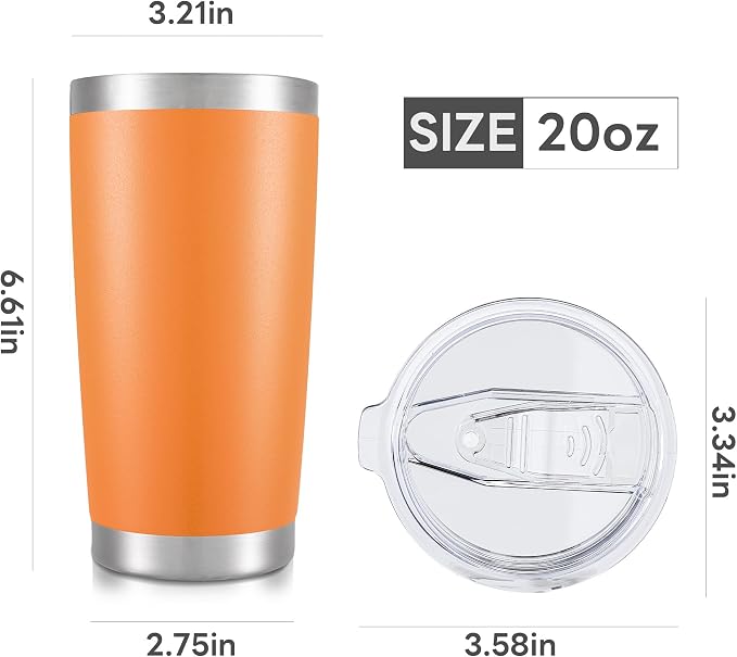 20 oz Tumbler with Lid Stainless Steel Insulated Tumblers Bulk Cups Mug | - Image 7