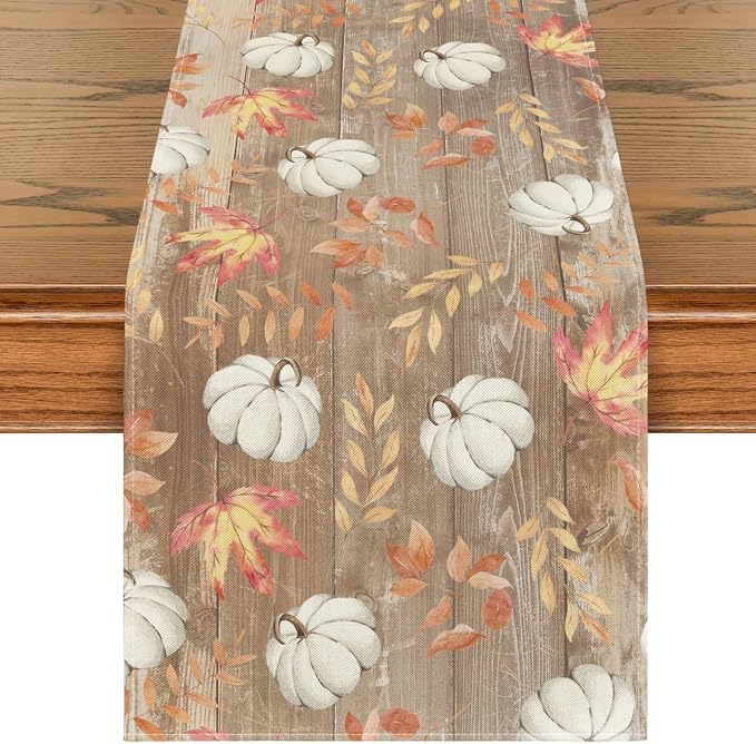 Artoid Mode 210 GSM Fall Table Runner 13x48 Inch Home Party Decor | Pumpkins by ArtoidMode