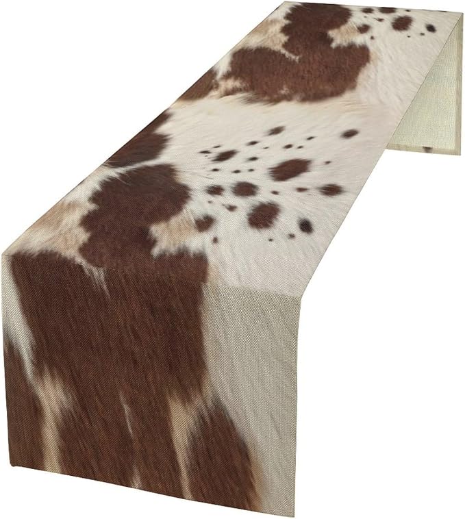 Cow Print Table Runner, 13x120 Inch by Yearn+Jear