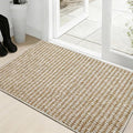 Dirt Trapping Door Mat 20x32, Taupe & White Faux Jute Entryway Rug | Low-Profile by Unknown