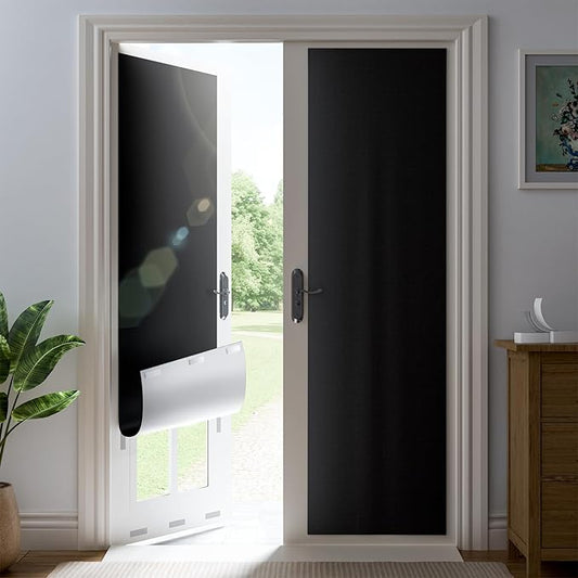 31" W x 72" L 100% Portable Blackout Curtains, Total Darkness No-Drill Black Out Window Cover,Temporary Blackout Shades with Hook & Loop Tape, for Bedroom, Nursery, Dorm, Travel (Black)