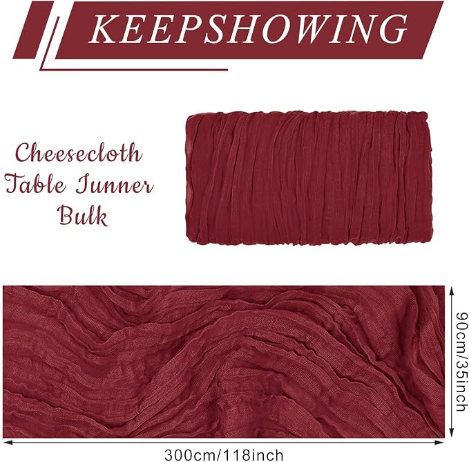 1 Pack Cheesecloth Table Runner 10Ft Christmas Gauze Boho Table Runners - Image 2