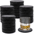VIBRATITE 60 Pack 4 Inch Round Black Slate Drink Coasters | Laser Engraving by VIBRATITE