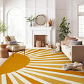 Lahome 10' x 14' Boho Rainbow Sun Faux Wool Area Rug, Non Slip, Lightweight by Lahome
