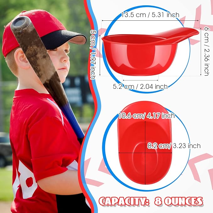 Ice Cream Dessert Baseball Cap Bowls Baseball Helmet Snack Bowl 8 oz Mini Party - Image 4