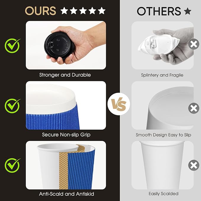 100 Pack 12 oz Disposable Coffee Cups - Image 7