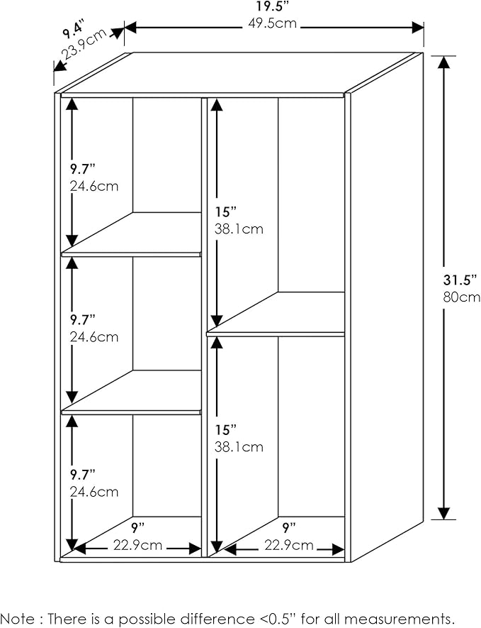Furinno Luder Bookcase / Book / Storage , 5-Cube, White/Green