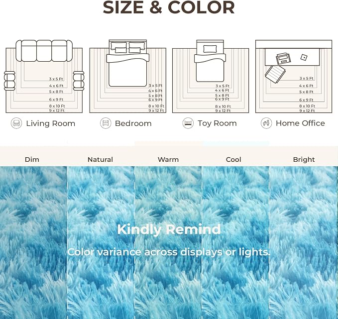 Litanika 4x6 Fluffy Shag Faux Fur Area Rug - Image 8