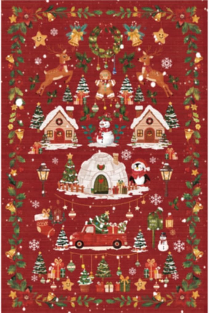 Christmas Runner Rug 2x5 for Hallway by HYHAOYUNLAI