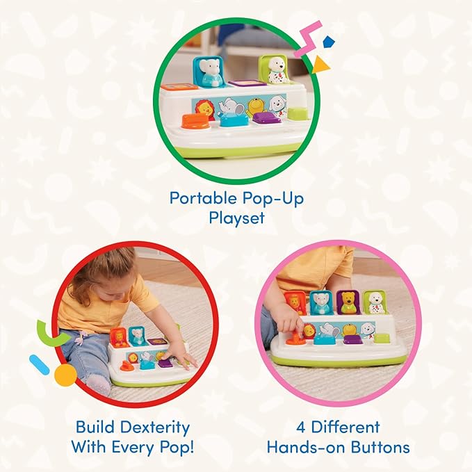Battat Pop-Up Toy, Pop-Up Pals Cause-and-Effect Animal Toy, 4 Pals | 4 animal - Image 5