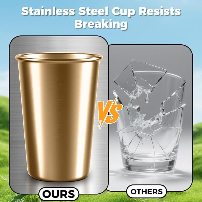 5-Pack 10 oz 304 Stainless Steel Cups, BPA-Free | Food-Grade 304 Steel - Image 6