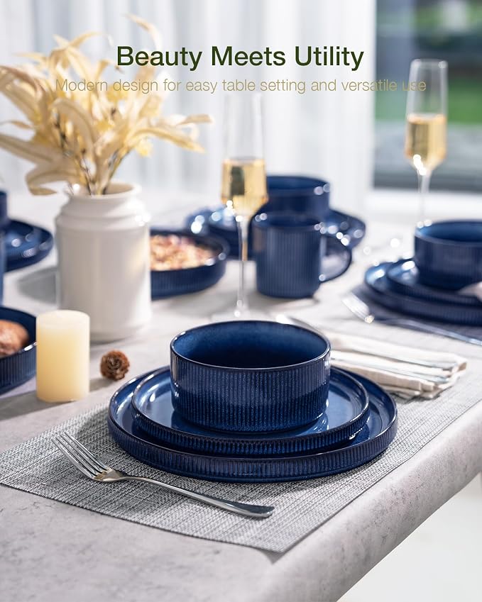 Famiware Star Ceramic Plates and Bowls Sets, Reactive Glaze Dishes - Image 2