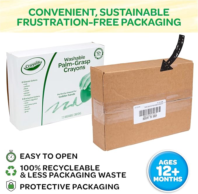 Crayola Large Egg Crayons (12ct), Jumbo Washable Crayons for Toddlers, Preschool Art Supplies for Toddlers, Classroom Must Have, Ages 1+