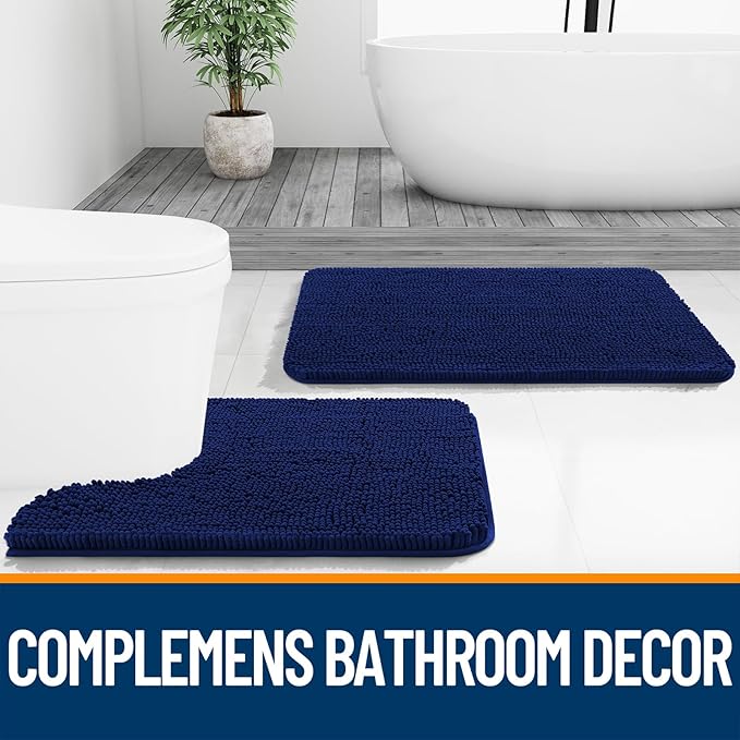 OLANLY Large Bathroom Rugs 47x32, Extra Soft Absorbent Chenille Bath Rugs - Image 7