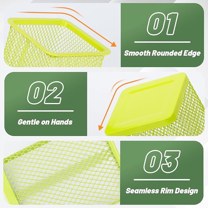 Segarty Pen Cup Holder, 3 Pack Square Light Green Pen Holder - Image 3