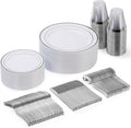 150 Pieces Silver Disposable Plates by GoodLuck