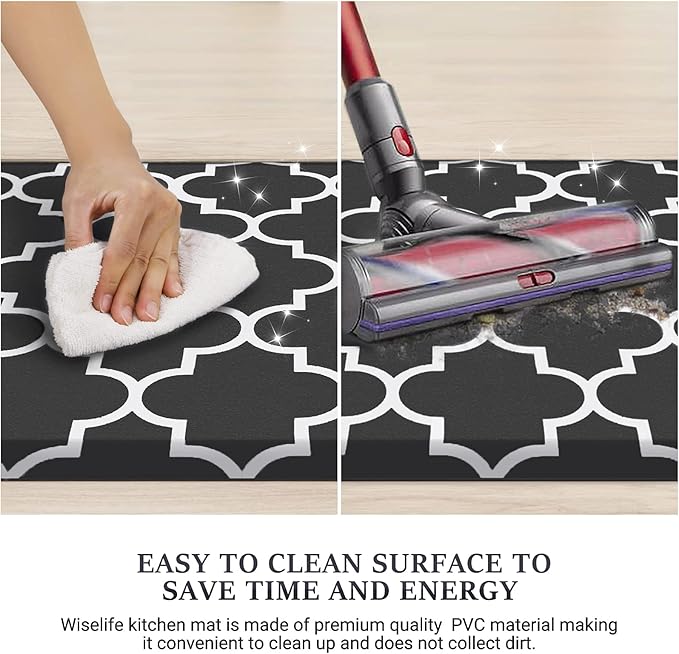WISELIFE Cushioned Anti-Fatigue Rug, 17.3"x 39", Non Slip Waterproof, Heavy - Image 5